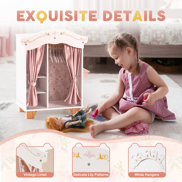 ROBUD Wooden Dollhouse Furniture Set, 23 Pcs Dollhouse Accessories Miniature Furniture Including 5 Room Kits Dollhouse Furniture Pretend Play Toys For Boys Girls Toddlers 3